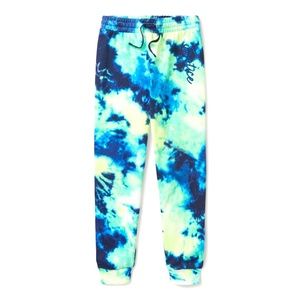 New with Tags! -Justice Girls Fleece Seafoam Tie Dye Joggers w Glitter -So cute!